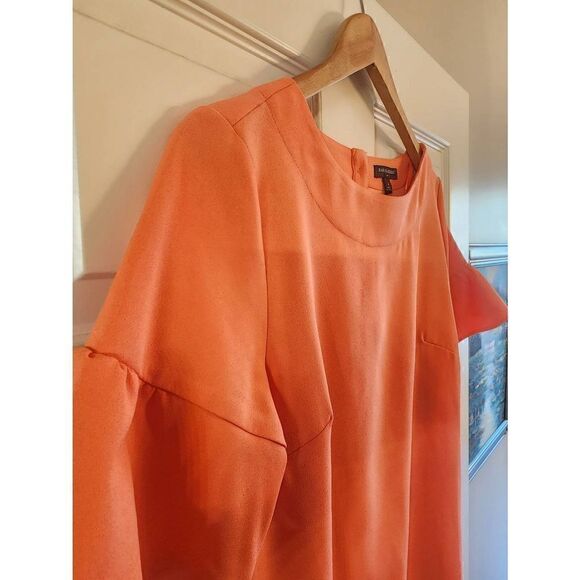 Banana Republic coral dream shift dress size 4 ruffle sleeve - Picture 3 of 10